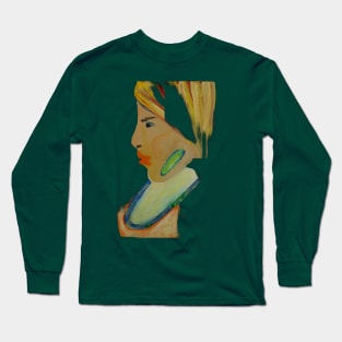 female portrait street art on canvas Long Sleeve T-Shirt